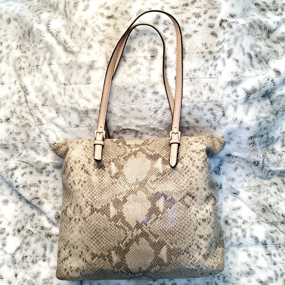 Michael Michael Kors Large Python Embossed Tote - image 1